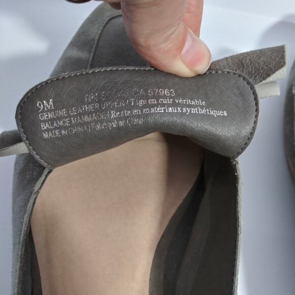 BP. Maddy Gray Suede Bow Mule Flats Neutral Office Size 9 - Picture 6 of 10